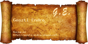 Geszti Endre névjegykártya