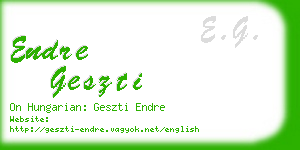 endre geszti business card